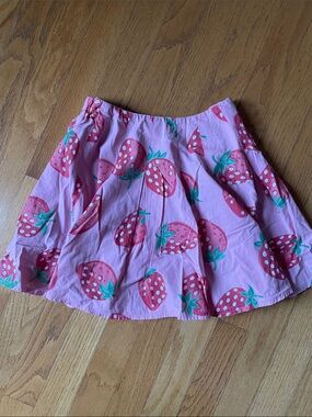 Mini Boden Pink Strawberry Print Skirt